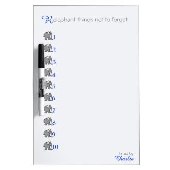 Personalized "relephant" To-do-list With Elephants Dry Erase Board by EleSil at Zazzle