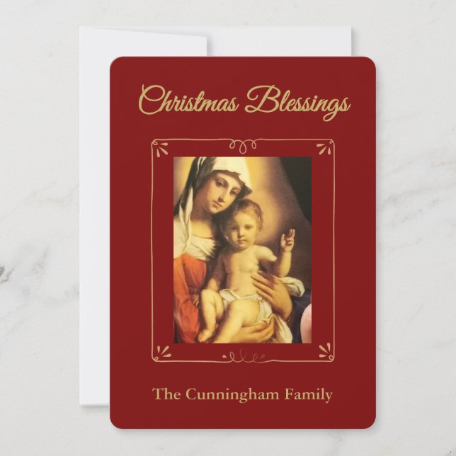 Personalized Religious Christmas Blessings Card (Front)