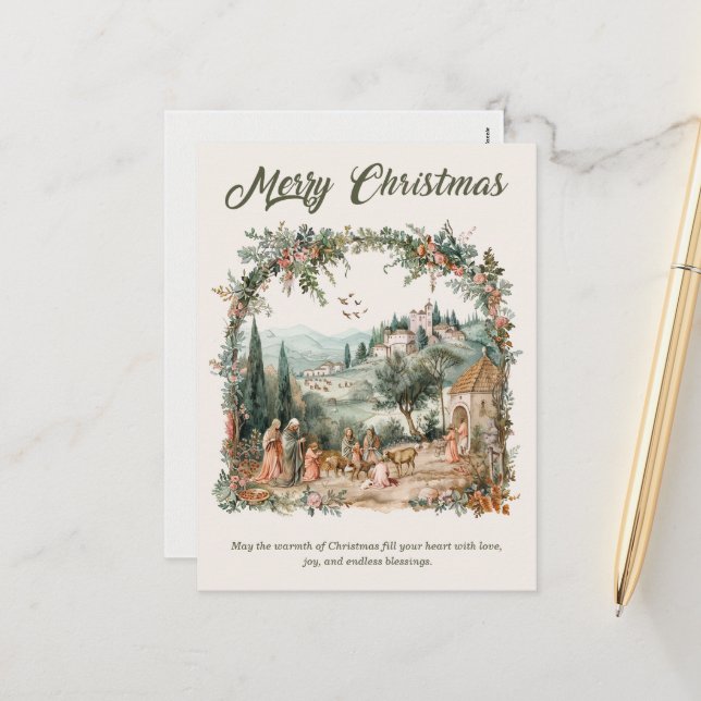 Personalized  Religious Christmas Card (Front/Back In Situ)