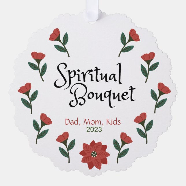 Personalized Religious Christmas Ornament Card (Front)
