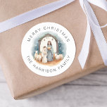 Personalized Religious Nativity Christmas Stickers<br><div class="desc">Add a touch of personal charm to your festive season with our Sweet Christmas Nativity Stickers. Thoughtfully designed with your family name and the heartwarming greeting 'MERRY CHRISTMAS', these stickers can be the ideal complement for your Christmas envelopes or the perfect tag for your holiday gifts. Let these stickers help...</div>