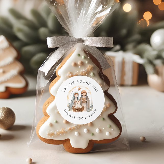 Personalized Religious Nativity Christmas Stickers (Creator Uploaded)