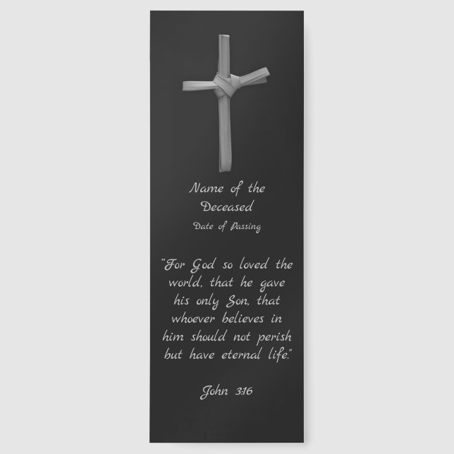 Personalized Religious Palm Cross on Black Bookmarks (Front)