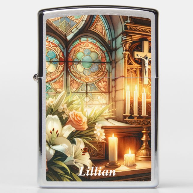 Personalized Religious Zippo Lighter (Front)