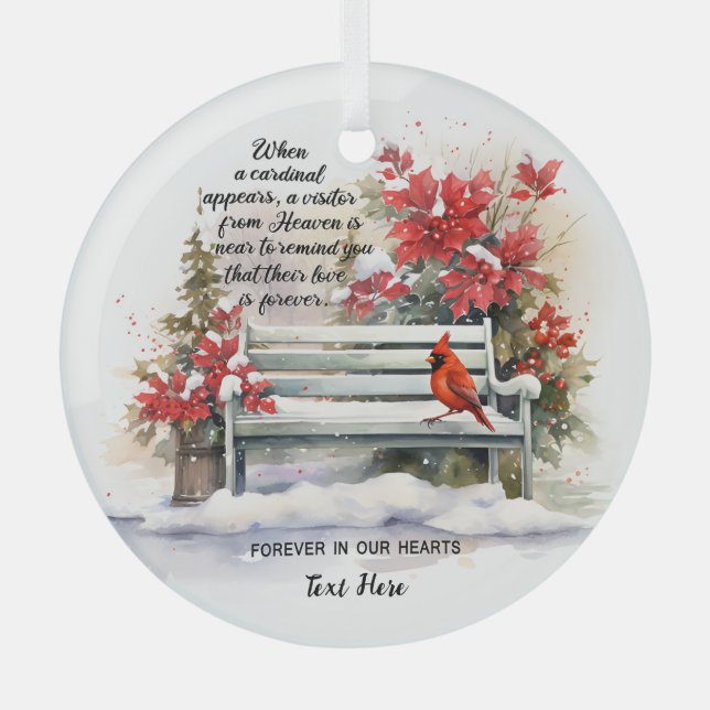 Personalized rememberance glass ornament (Front)
