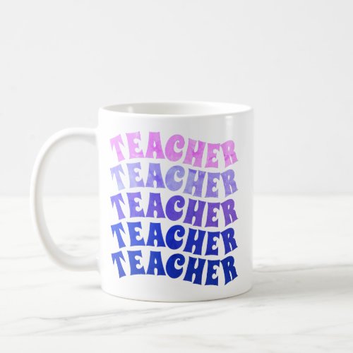 Personalized Repeat Wavy Teacher Coffee Mug