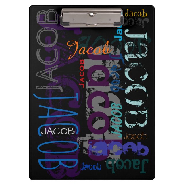 Personalized repeating name 5 letters Clipboard (Front)