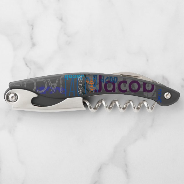 Personalized repeating name 5 letters Corkscrew (Front)