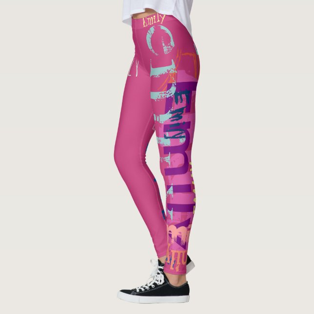 Personalized Repeating name 5 letters Leggings (Left)