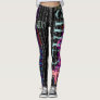 Personalized Repeating name 5 letters Music Notes Leggings