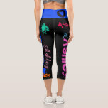 Personalized Repeating name 6 letters HWC Leggings<br><div class="desc">Design on High Waisted Capris leggings personality of the name in the waist small black heart. Perfect for 6 Letters in your name with various colors and various Lettering. You can easily change background color and text (color, font, size and position) by clicking the personalize or customize button. Available in...</div>