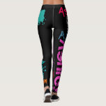 Personalized Repeating name 6 letters Leggings<br><div class="desc">Design on leggings with black background. Perfect for 6 Letters in your name with various colors and various Letterings. You can easily change background color and text (color, font, size and position) by clicking the personalize or customize button. Available in High Waisted Capris leggings, available in 8, 7, 5 and...</div>
