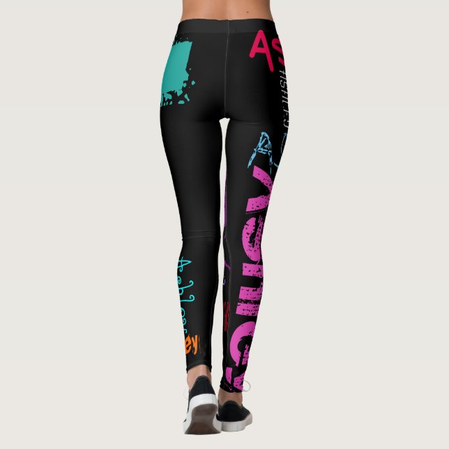 Personalized Repeating name 6 letters Leggings (Back)