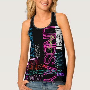 Personalized Repeating name 7 letters Lindsay TT Tank Top