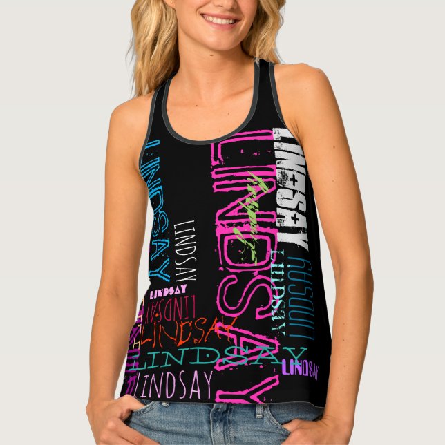 Personalized Repeating name 7 letters Lindsay TT Tank Top (Front)