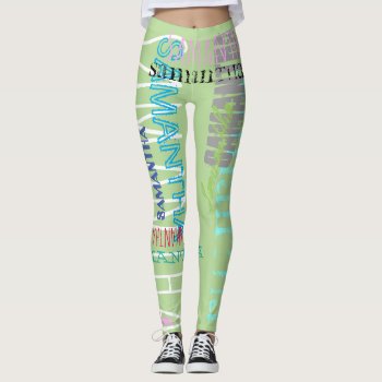Personalized Repeating Name 8 Letters Leggings by plurals at Zazzle