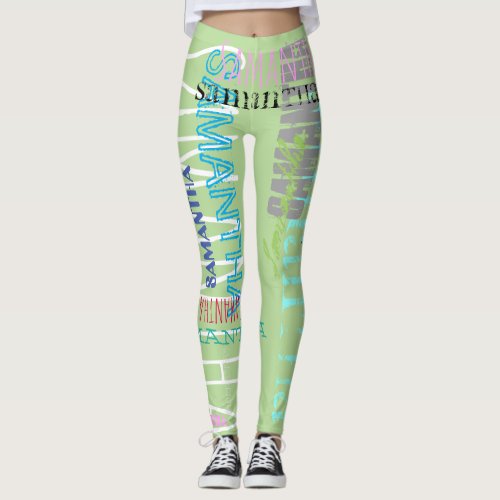 Personalized Repeating Name 8 letters Leggings