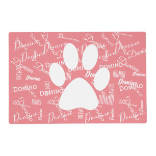 Personalized Repeating Name Dog Cat Pet Food Mat