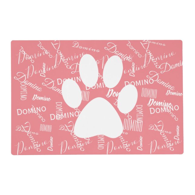 Personalized Repeating Name Dog Cat Pet Food Mat (Front)