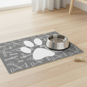 Personalized Repeating Name Dog Cat Pet Food Mat