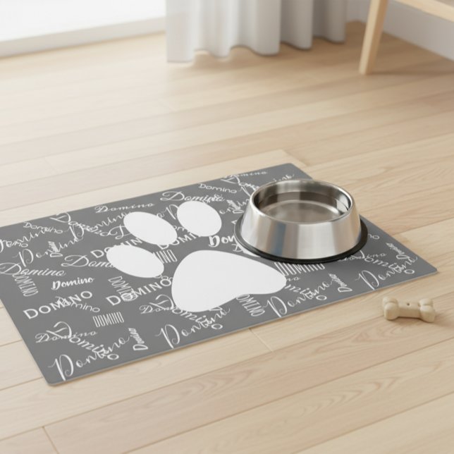 Personalized Repeating Name Dog Cat Pet Food Mat (Creator Uploaded)