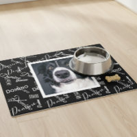 Personalized Repeating Name Dog Cat Pet Food Mat