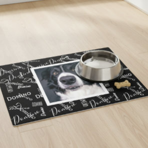 Personalized Repeating Name Dog Cat Pet Food Mat