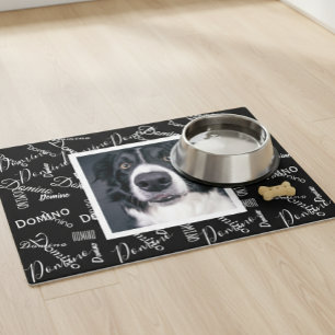 Personalized Repeating Name Dog Cat Pet Food Mat