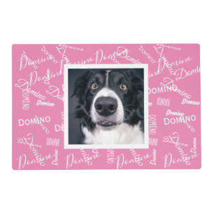 Personalized Repeating Name Dog Cat Pet Food Mat