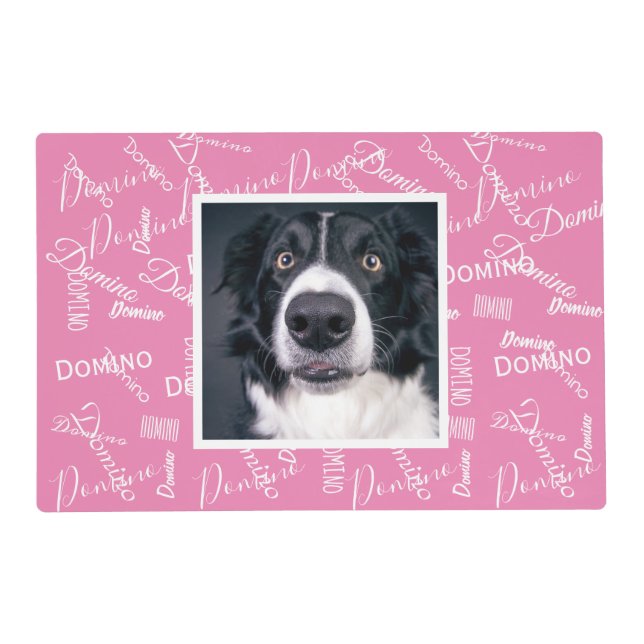 Personalized Repeating Name Dog Cat Pet Food Mat (Front)