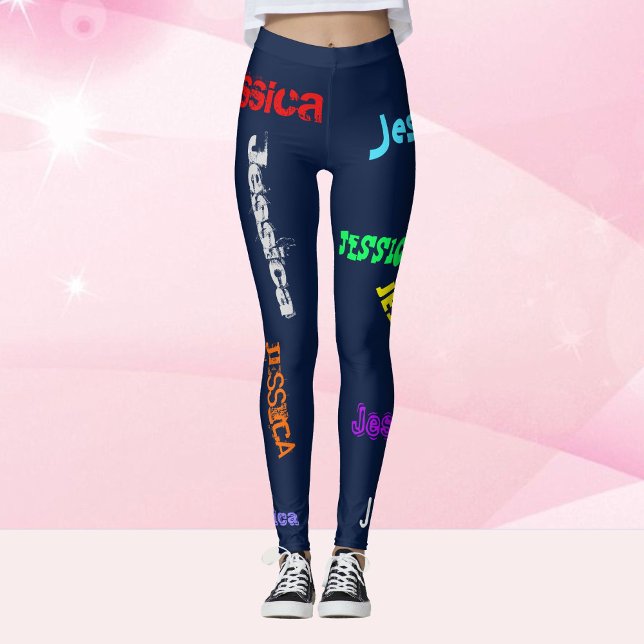 Personalized Repeating NAME Letters Leggings Black (Creator Uploaded)