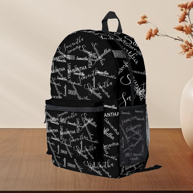 Personalized Repeating Name Monogram Printed Backpack (Creator Uploaded)