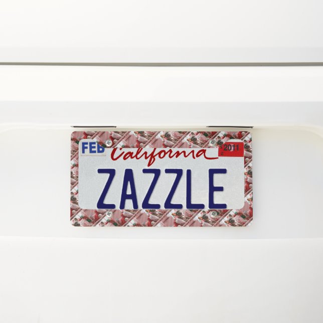 Personalized Repeating Photo Custom License Plate Frame (On Car)