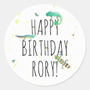 Personalized Reptile Birthday Party Stickers