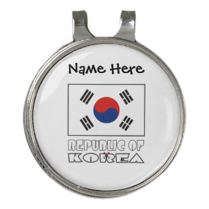 Personalized Republic Korea South Flag Golf Hat Clip