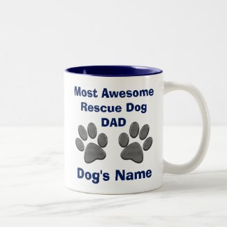 Personalized Rescue Dog Dad Gifts Dog Paws MUG