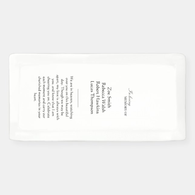 Personalized Reserved Memorial Fabric Sign (Horizontal)