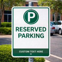 Personalized Reserved Parking Outdoor Metal Sign
