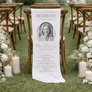 Personalized Reserved Wedding Memorial Chair Sign Short Table Runner