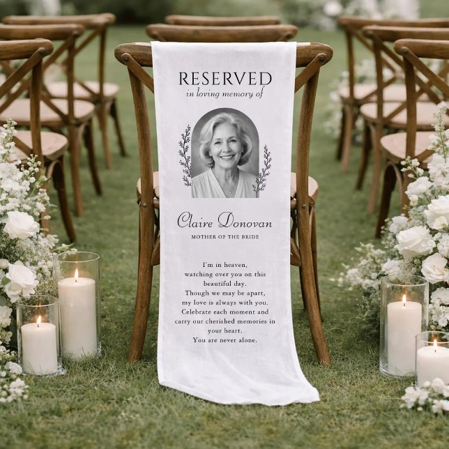 Personalized Reserved Wedding Memorial Chair Sign Short Table Runner (Creator Uploaded)
