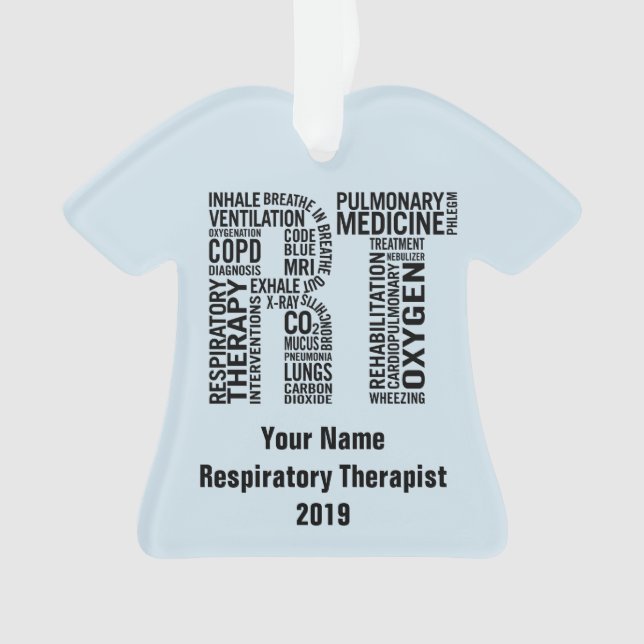 Personalized Respiratory Therapist RT Ornament (Front)