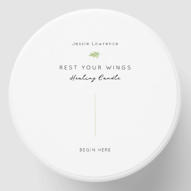 Personalized Rest Your Wings Healing Candle Mini Candle Favors (Front)