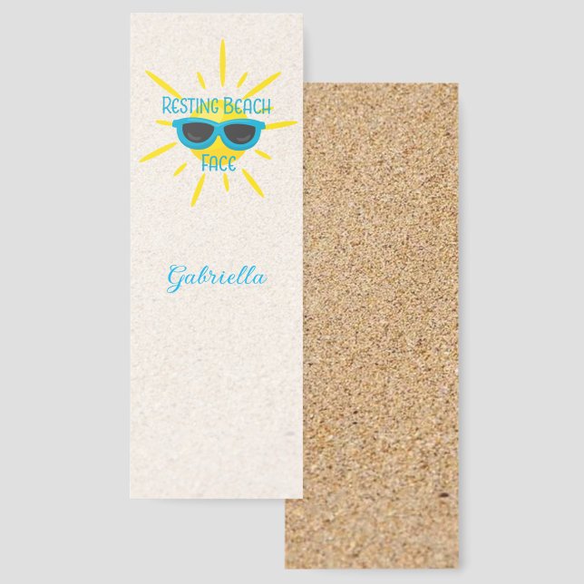 Personalized Resting Beach Face Funny  Bookmarks (Front & Back)