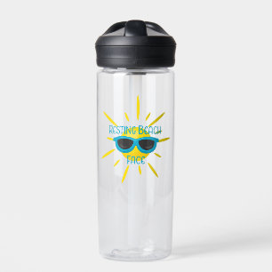 Personalized Resting Beach Face Funny Water Bottle