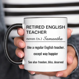 Personalized Retired English Teacher Definition Mug