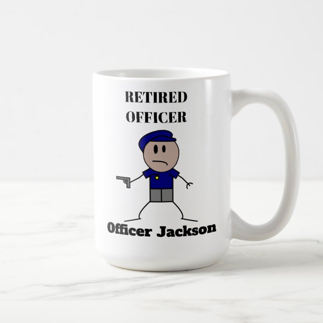 Personalized Retired Police Officer Coffee Mug (Right)