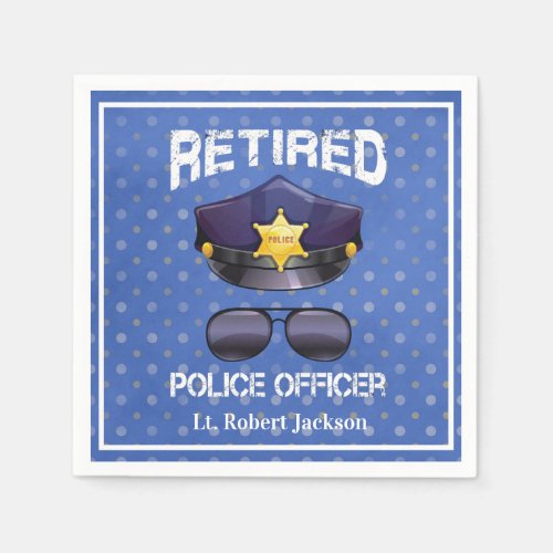 Personalized Retired Police Officer Napkins