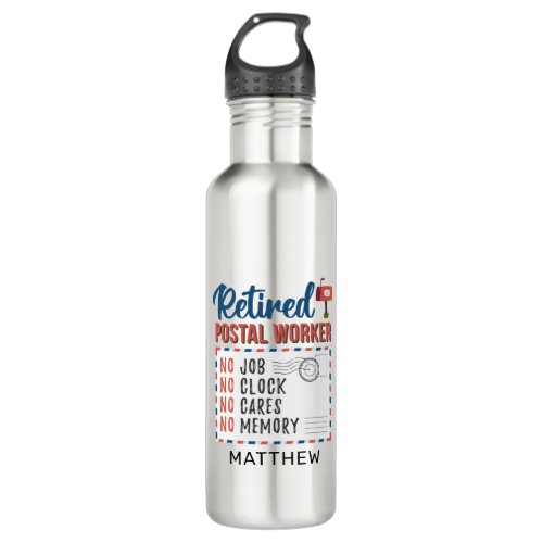 Personalized Retired Postal Worker Retirement  Stainless Steel Water Bottle