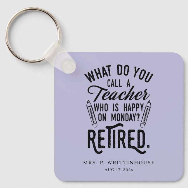 Personalized Retired School Principal Teachers Keychain (Front)