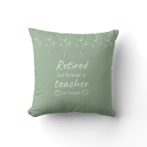 Personalized Retired Teacher Sage Green Monogram